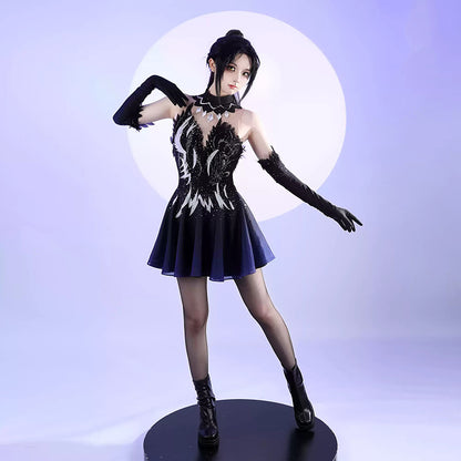 BoomCospay Anime Cosplay Rhinestone Figure Skating Dress Costume