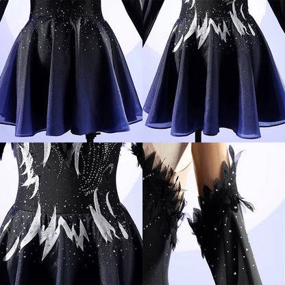 BoomCospay Anime Cosplay Rhinestone Figure Skating Dress Costume