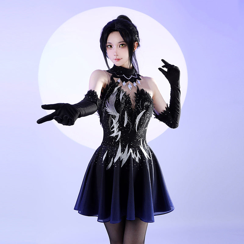 BoomCospay Anime Cosplay Rhinestone Figure Skating Dress Costume
