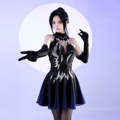 BoomCospay Anime Cosplay Rhinestone Figure Skating Dress Costume