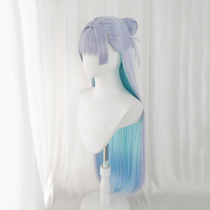 BoomCospay Game Cosplay Nayouta Light Gray Blue Gradient 80cm Wig
