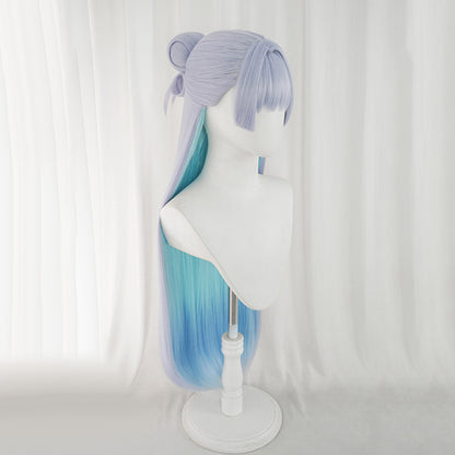 BoomCospay Game Cosplay Nayouta Light Gray Blue Gradient 80cm Wig
