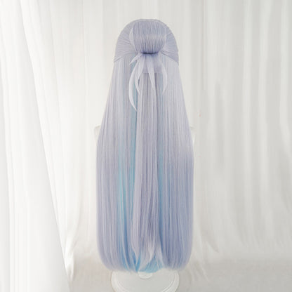 BoomCospay Game Cosplay Nayouta Light Gray Blue Gradient 80cm Wig