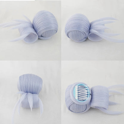 BoomCospay Game Cosplay Nayouta Light Gray Blue Gradient 80cm Wig