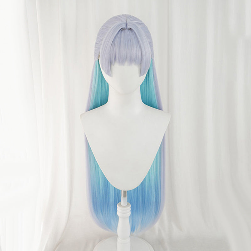 BoomCospay Game Cosplay Nayouta Light Gray Blue Gradient 80cm Wig