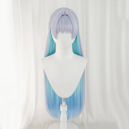 BoomCospay Game Cosplay Nayouta Light Gray Blue Gradient 80cm Wig