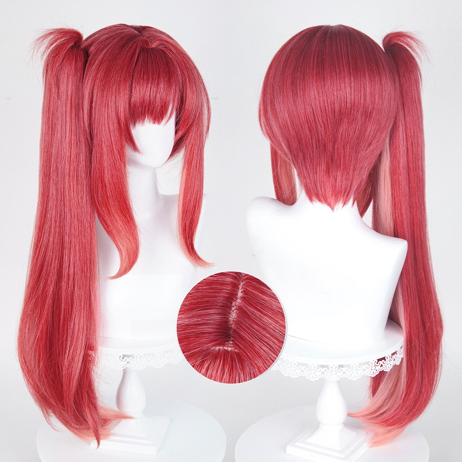 BoomCosplay Spiel Wuwa Cosplay Denia Pink Lila Blau 100cm Perücke