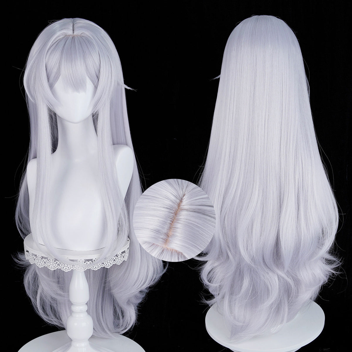 BoomCosplay Game Azur Ship Girl Cosplay Shinano Oath Skin Vow of Blossoms and Dreams Custom Silver 95cm Wig