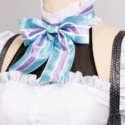 BoomCosplay Game Cosplay Coffee Maid Dress Black Blue Costume