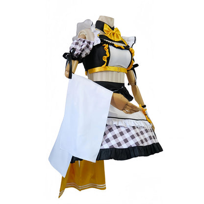 BoomCosplay Game Cosplay Coffee Maid Dress Black Yellow Costume