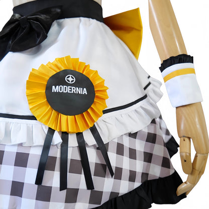 BoomCosplay Game Cosplay Coffee Maid Dress Black Yellow Costume