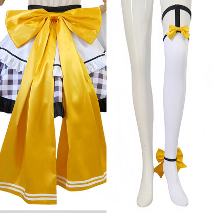 BoomCosplay Game Cosplay Coffee Maid Dress Black Yellow Costume