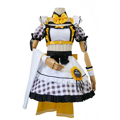 BoomCosplay Game Cosplay Coffee Maid Dress Black Yellow Costume
