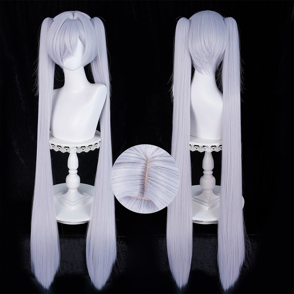 BoomCosplay Game Cosplay Crystal Wave Silver Blue Purple 110cm Wig
