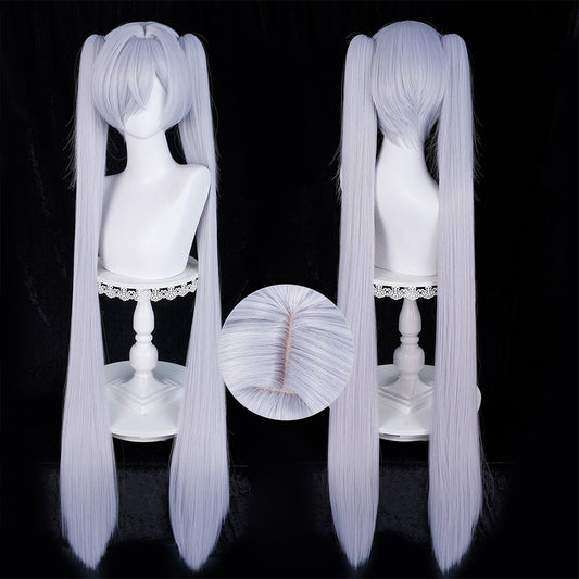 BoomCosplay Game Cosplay Crystal Wave Silver Blue Purple 110cm Wig