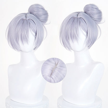 BoomCosplay Game Cosplay Crystal Wave Swimsuit Silver Blue Purple 30cm Wig