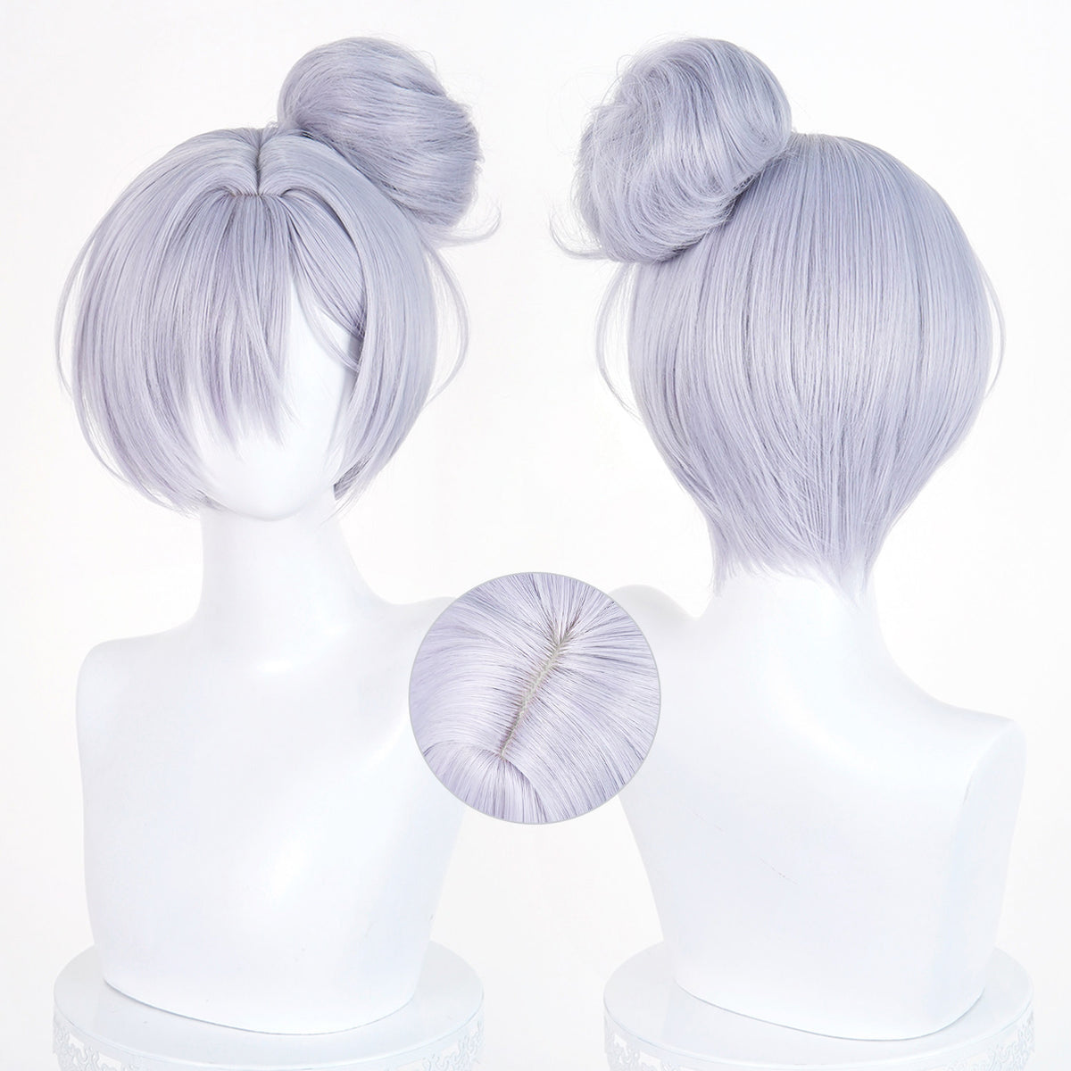 BoomCosplay Game Cosplay Crystal Wave Swimsuit Silver Blue Purple 30cm Wig