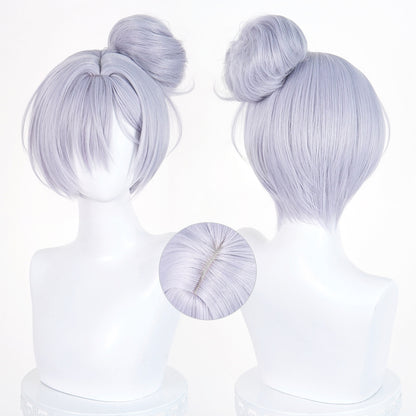 BoomCosplay Game Cosplay Crystal Wave Swimsuit Silver Blue Purple 30cm Wig