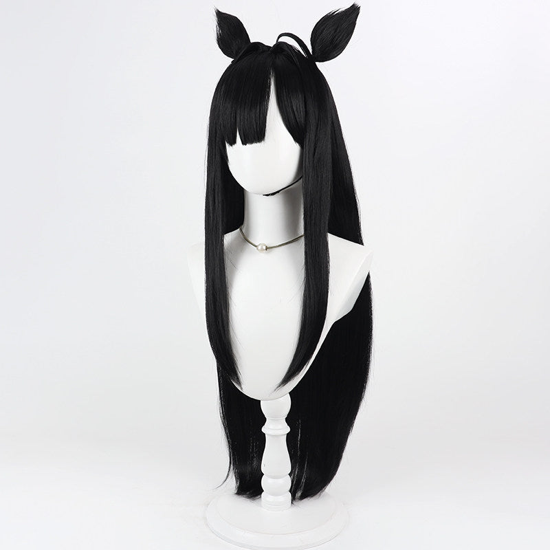 BoomCosplay Game Cosplay Mint Black 80cm Wig