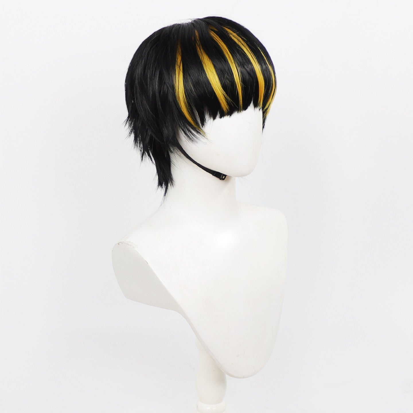 BoomCosplay Game Cosplay The Yellow Harpoon Black Golden 32cm Wig