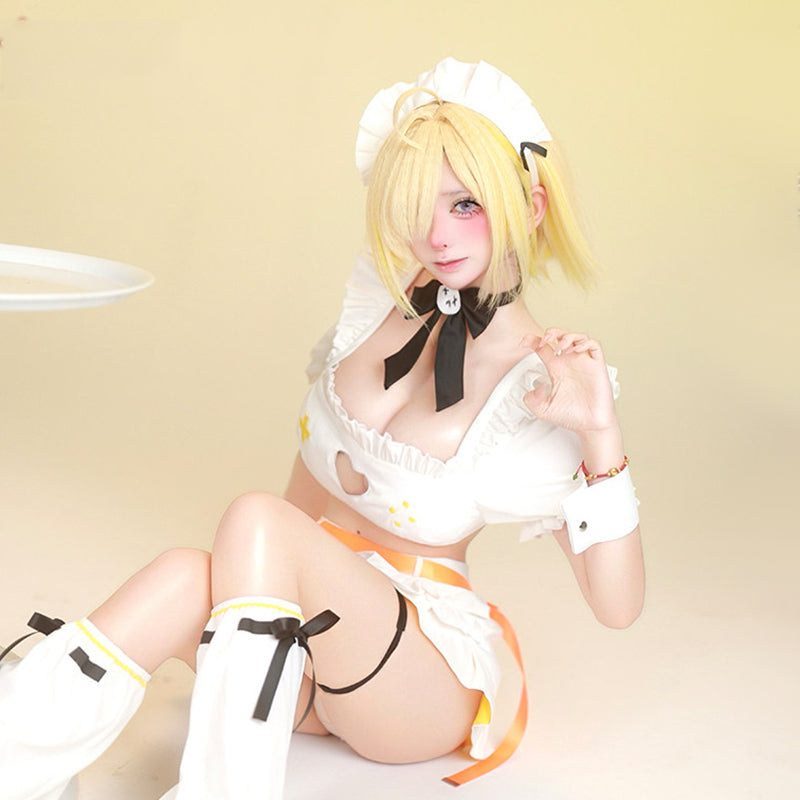 BoomCosplay Game Cosplay Yellow Maid Costume