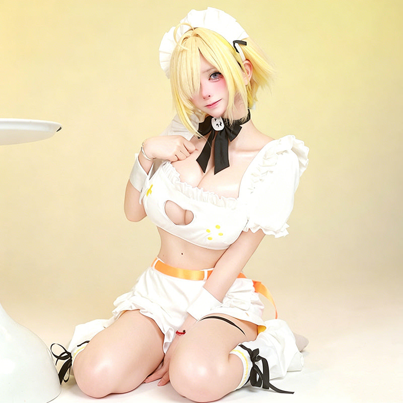 BoomCosplay Game Cosplay Yellow Maid Costume
