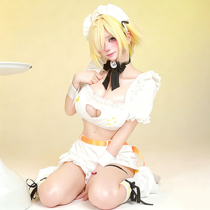 BoomCosplay Game Cosplay Yellow Maid Costume