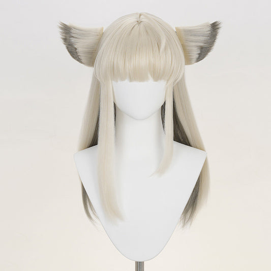 BoomCosplay Game Endfield Cosplay Perlica Golden Gray Brown Gradient 55cm Wig