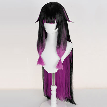 BoomCosplay Game Genshin Cosplay Damselette Columbina The Maiden Black Rose Purple Gradient 120cm Wig
