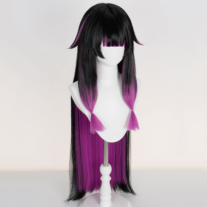 BoomCosplay Game Genshin Cosplay Damselette Columbina The Maiden Black Rose Purple Gradient 120cm Wig