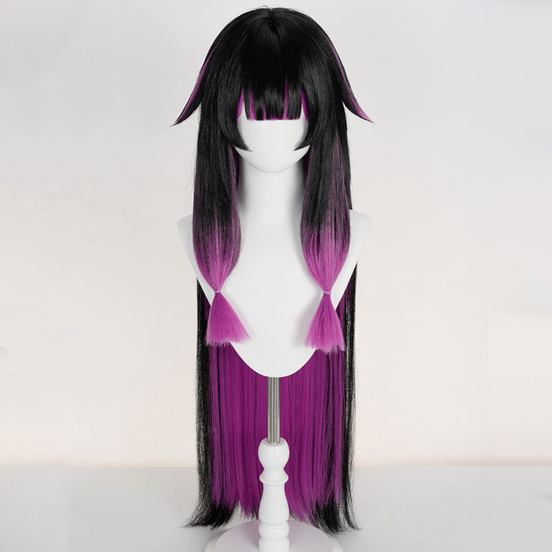 BoomCosplay Game Genshin Cosplay Damselette Columbina The Maiden Black Rose Purple Gradient 120cm Wig
