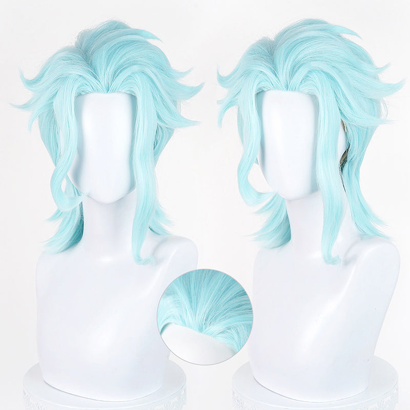 BoomCosplay Game Genshin Cosplay Dottore Custom Light Cyan 43cm Wig
