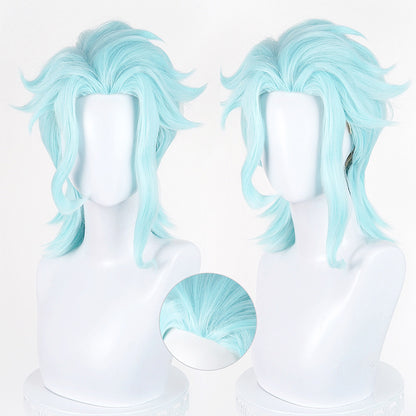 BoomCosplay Game Genshin Cosplay Dottore Custom Light Cyan 43cm Wig