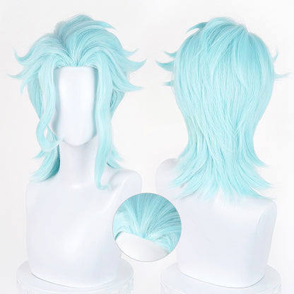 BoomCosplay Game Genshin Cosplay Dottore Custom Light Cyan 43cm Wig