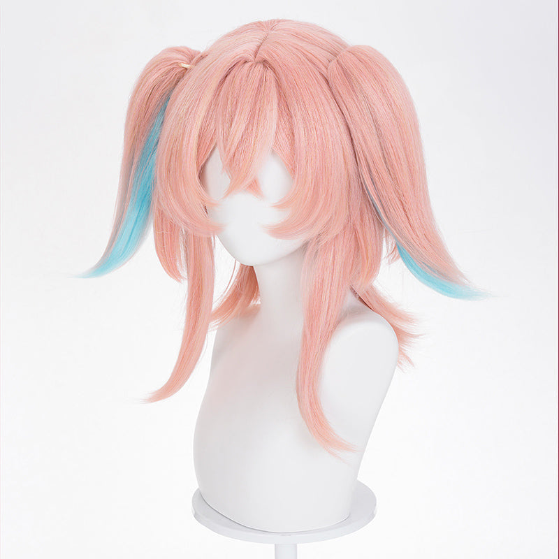 BoomCosplay Game Genshin Cosplay Linnea Ripe peach Blue 45cm Wig