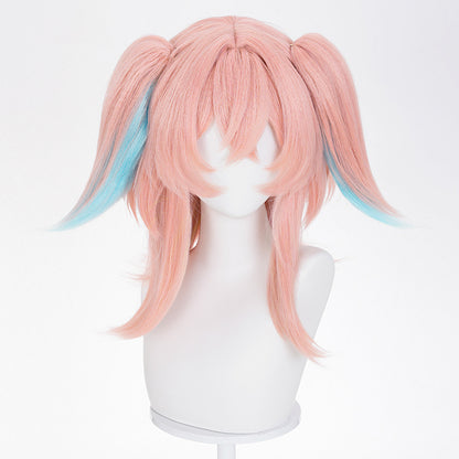 BoomCosplay Game Genshin Cosplay Linnea Ripe peach Blue 45cm Wig