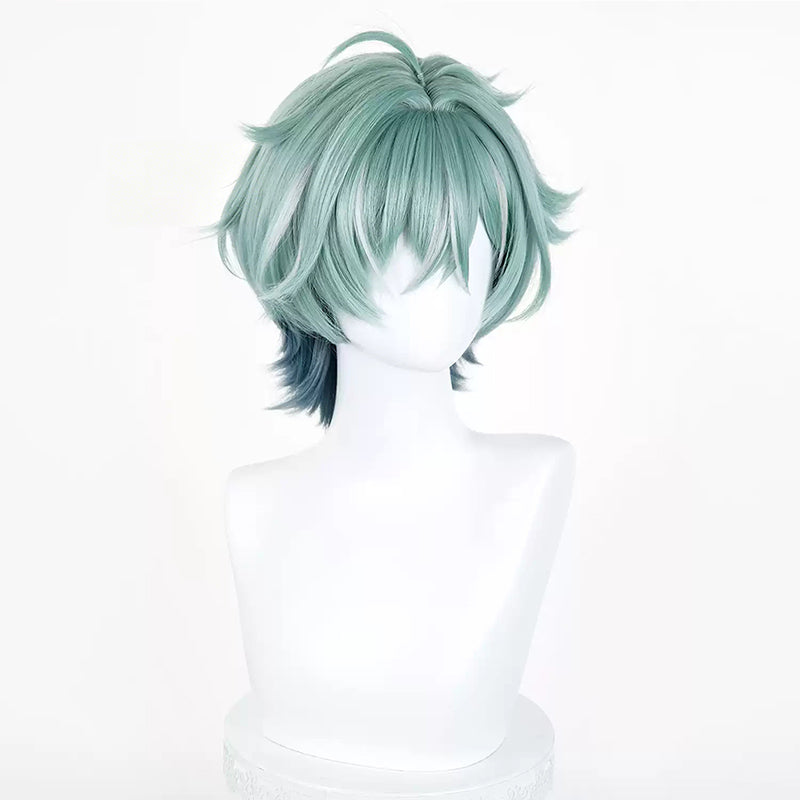 BoomCosplay Game Genshin Cosplay Lohen Green Mixed Color 35cm Wig