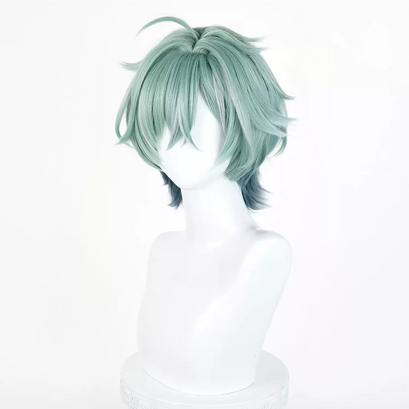 BoomCosplay Game Genshin Cosplay Lohen Green Mixed Color 35cm Wig