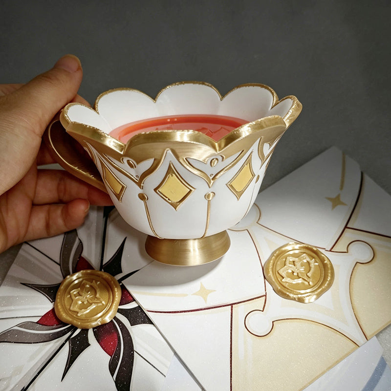 BoomCosplay Game Genshin Cosplay Marionette Sandrone Cup and Envelopes Accessory Prop