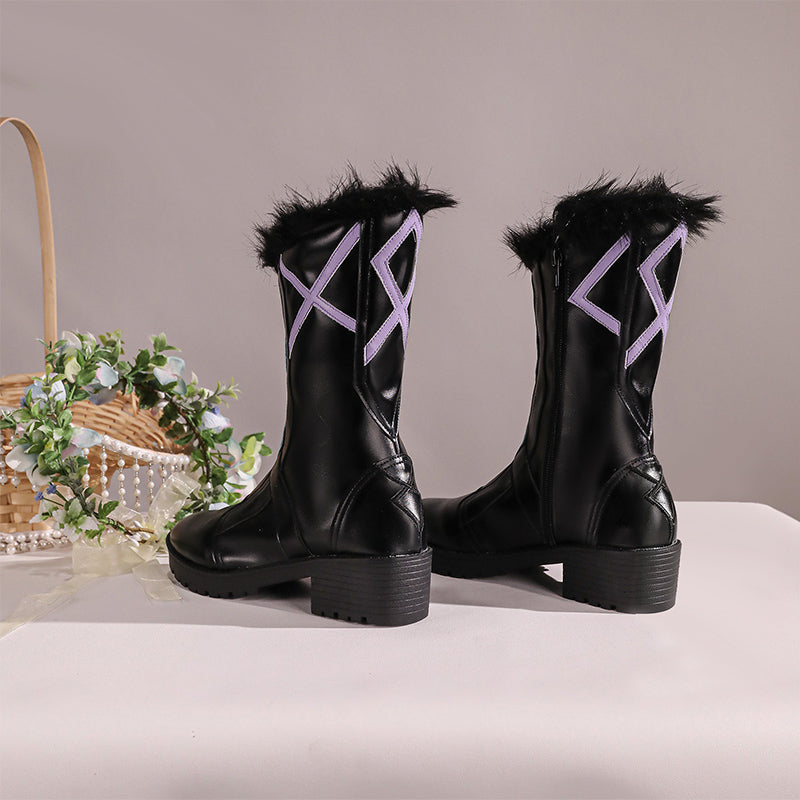 BoomCosplay Game Genshin Cosplay Player Female Traveler Lumine Hunter of the Winter Night Shoes