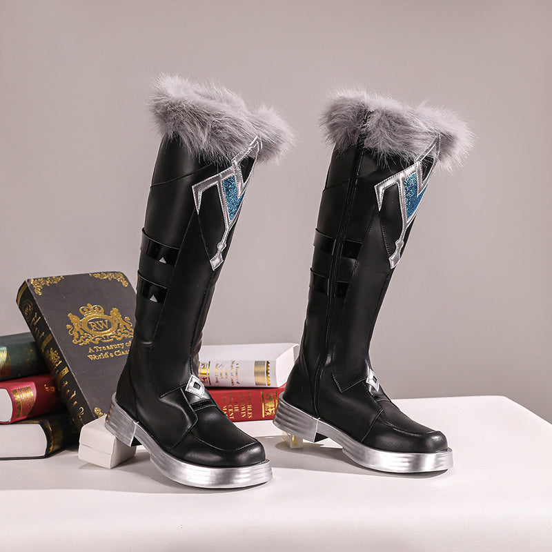 BoomCosplay Game Genshin Cosplay Player Male Traveler Aether Hunter of the Winter Night Shoes
