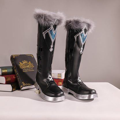 BoomCosplay Game Genshin Cosplay Player Male Traveler Aether Hunter of the Winter Night Shoes