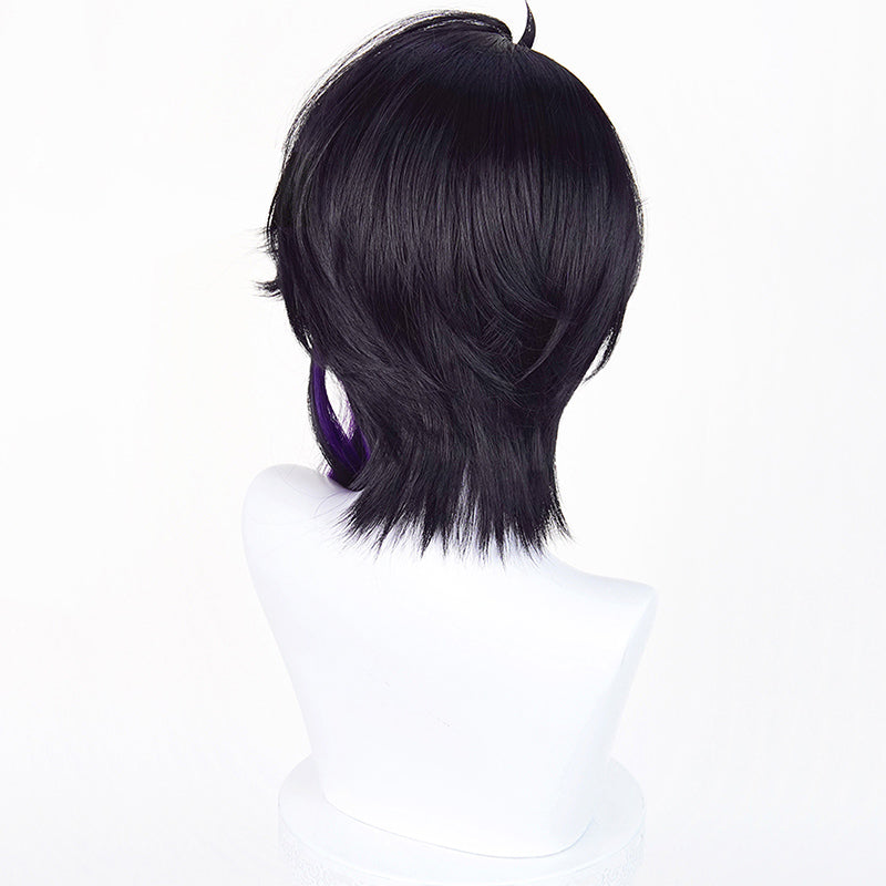 BoomCosplay Game Genshin Cosplay Rich Man Pantalone Black Purple 52cm Wig