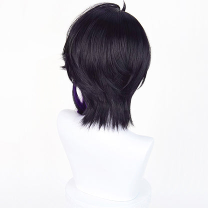 BoomCosplay Game Genshin Cosplay Rich Man Pantalone Black Purple 52cm Wig