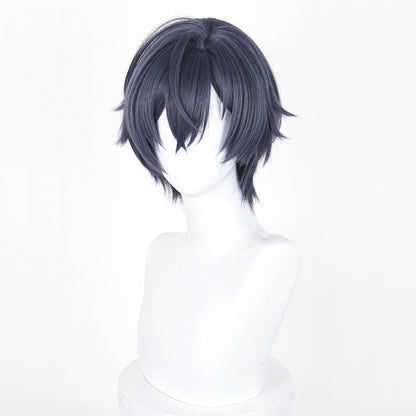BoomCosplay Game Genshin Cosplay Valeriy Deep Blue Gray 33cm Wig