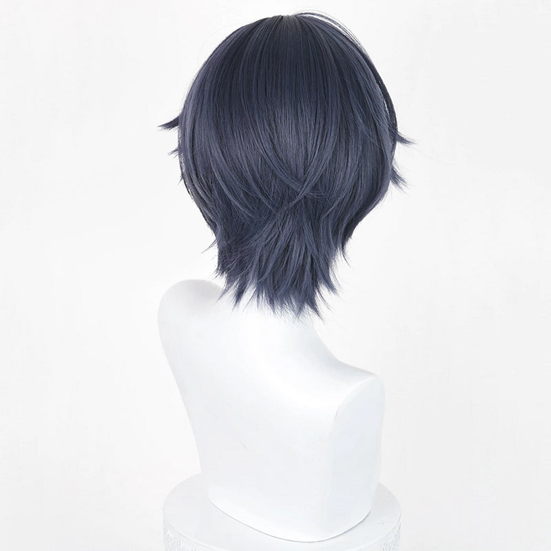 BoomCosplay Game Genshin Cosplay Valeriy Deep Blue Gray 33cm Wig