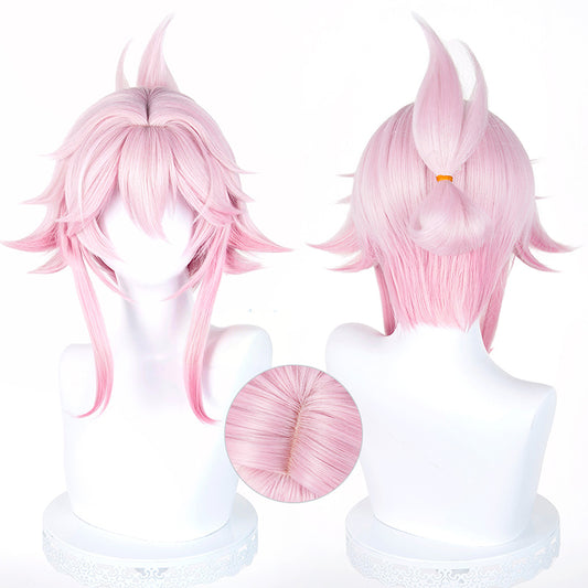 BoomCosplay Game HSR Cosplay Evanescia Wig 40cm Pink Wig