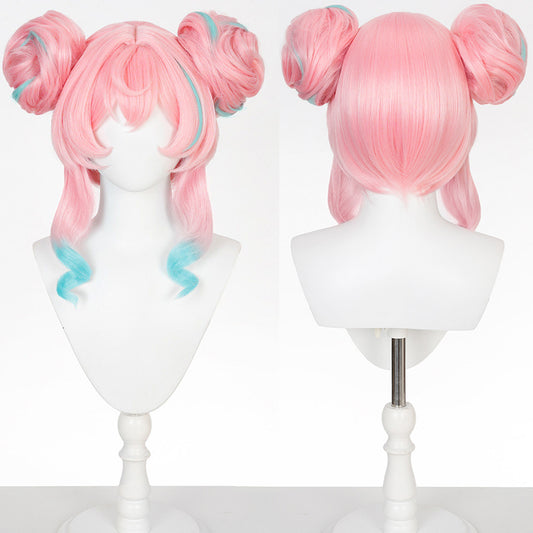 BoomCosplay Spiel Wuwa Cosplay Denia Pink Lila Blau 100cm Perücke
