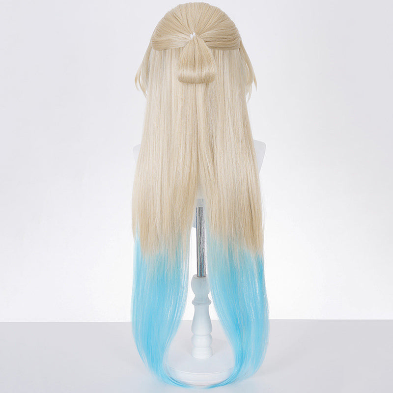 BoomCosplay Game HSR Cosplay Pearl Light Golden Blue 100cm Wig