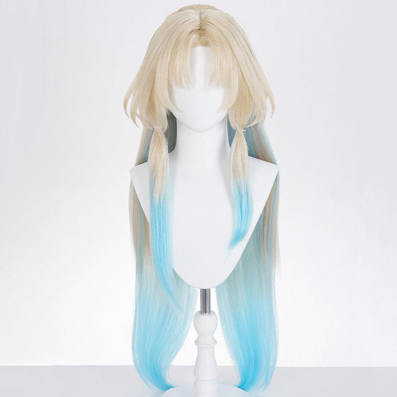 BoomCosplay Game HSR Cosplay Pearl Light Golden Blue 100cm Wig